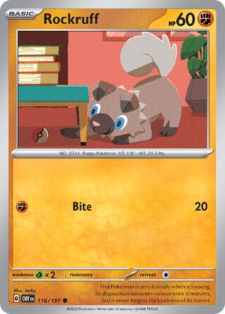 Rockruff (Obsidian Flames 116/197)