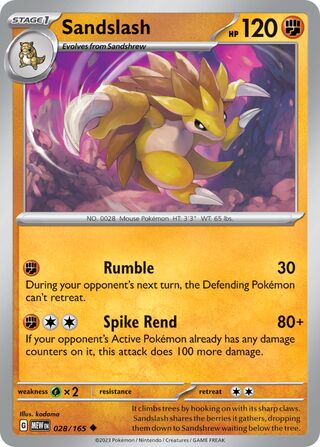Sandslash (Scarlet & Violet 151 028/165)