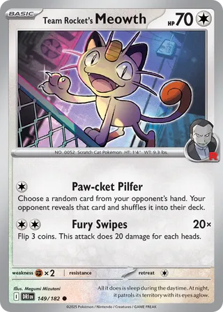Team Rocket's Meowth (Destined Rivals 149/182)