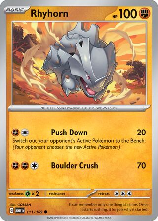 Rhyhorn (Scarlet & Violet 151 111/165)