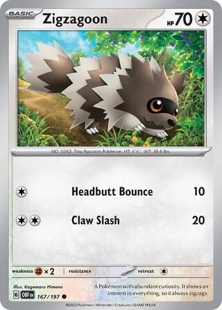 Zigzagoon (Obsidian Flames 167/197)