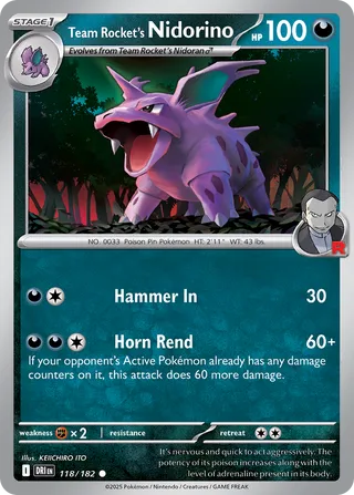 Team Rocket's Nidorino (Destined Rivals 118/182)