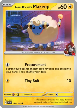 Team Rocket's Mareep (Destined Rivals 072/182)